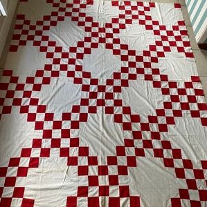 Vintage Red and White Quilt Top